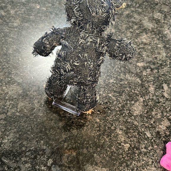 Dog Toy Denim Patchwork Teddy Bear Plush Toy w/squeakers Medium Chew Toy - Picture 2 of 8